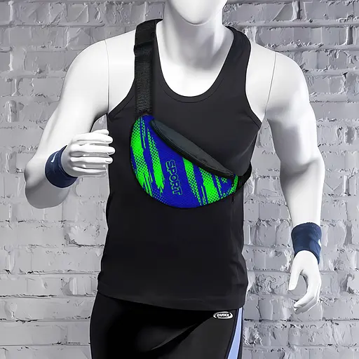 Сумка-бананка мужская/женская Sport 32×16 см с расширителем поясная сумка или сумка через плечо (02892) - фото 2