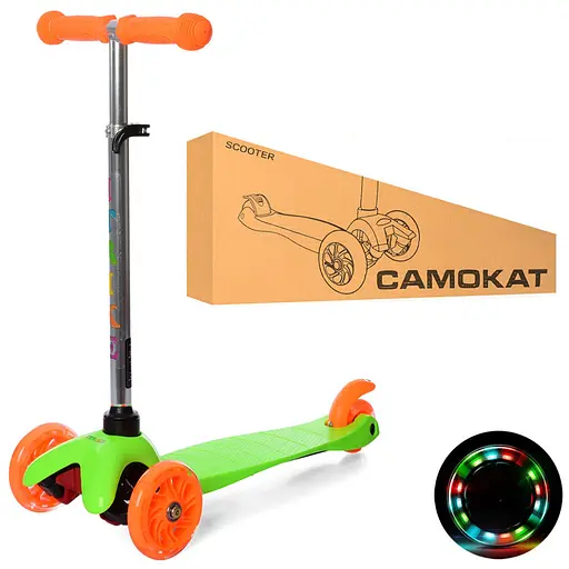 Дитячий самокат iTrike BB 3-013-4-C-GR MINI колеса, що світяться - фото 2