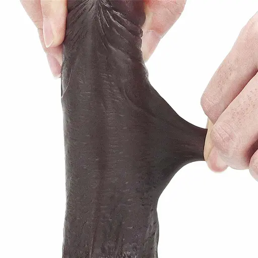 Фалоімітатор із присоскою LoveToy Sliding-Skin Dildo 7 17.5 см коричневий - фото 14