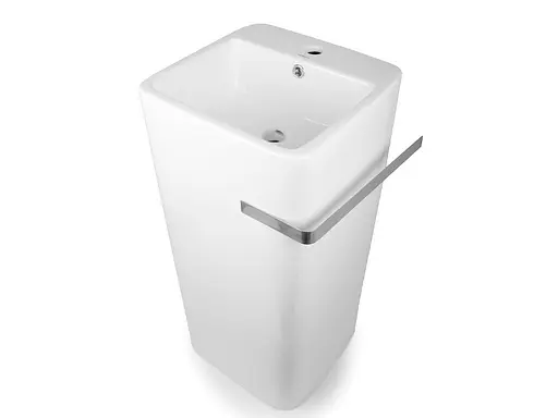 Умивальник Newarc Aqua 40x40 підлоговий з тримачем для рушника білий 9412W, Білий - фото 2