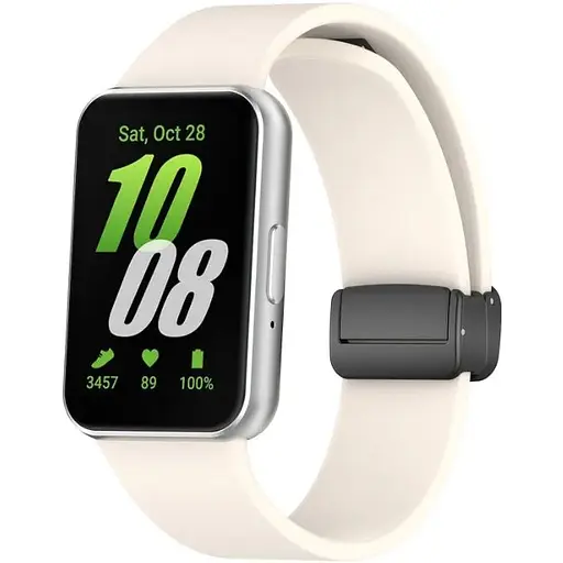 Ремешок DK Silicone Sport Magnetic для Samsung Galaxy Fit3 (R390) (ivory / black) - фото 2