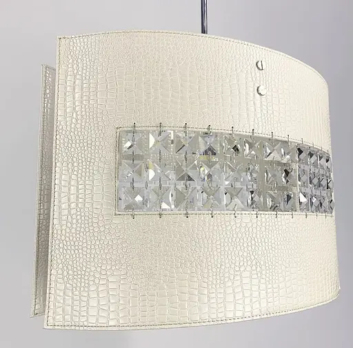 Оригінальний світильник з екошкірою та кришталевими камінчиками Line.F S 006/2 WT - фото 4