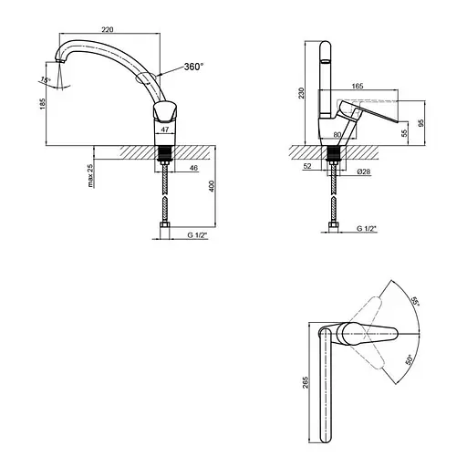 Змішувач для кухні Lidz (BLA) -14 43 008F-3 - фото 4