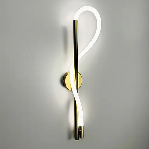 Бра латунне із обплетеним неоном 60 см Line F Арт. W203/600 AB - фото 5