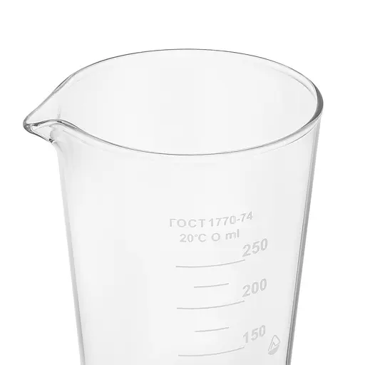 Мензурка (мерный стакан) 250 мл (шкала 25 мл) стеклянный ГОСТ 1770-74, Склоприлад Прозрачный 86164 - фото 4