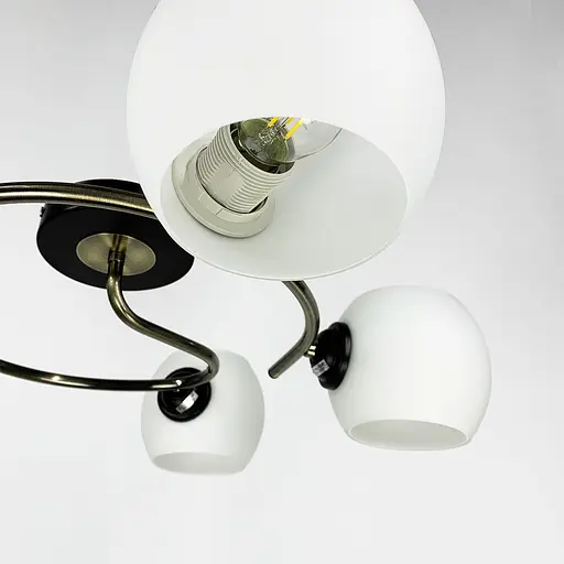 Стельова люстра з кругом в чорному корпусі на 5 плафонів Line.F 51925/5B - фото 5