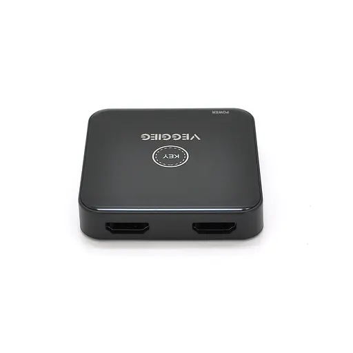 Перемикач двоскерований Veggieg V-HD01 HDMI2.0 з живлення через USB, підтримує 2Kx4K, 30Hz, Black, Box - фото 2