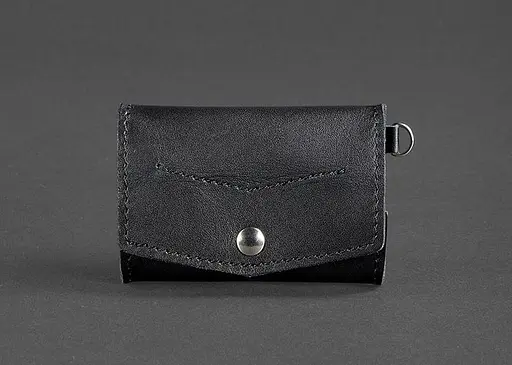 Шкіряна монетниця з клапаном 1.0 чорна - фото 1