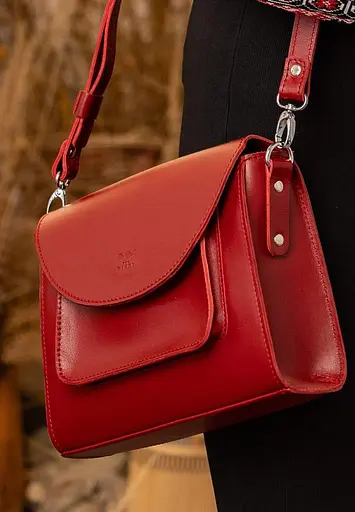 Жіноча шкіряна сумка Liv червоний краст - фото 4