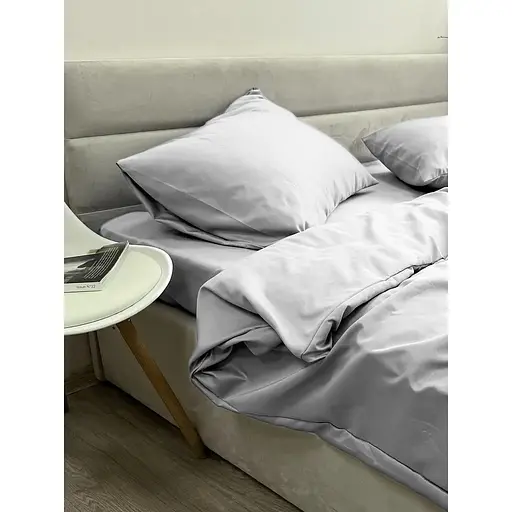 Комплект постільної білизни Ecotton Light Grey півтораспальний полісатин світло-сірий (25310) - фото 3