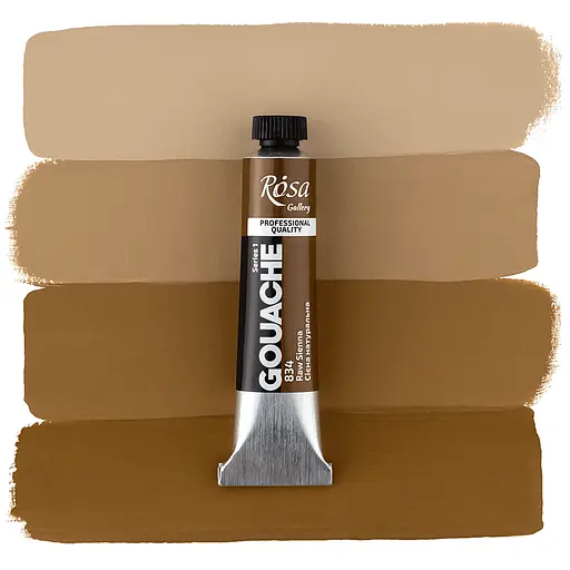 Краска гуашевая Сиена натуральная (834) туба 20 мл Rosa Gallery - фото 2