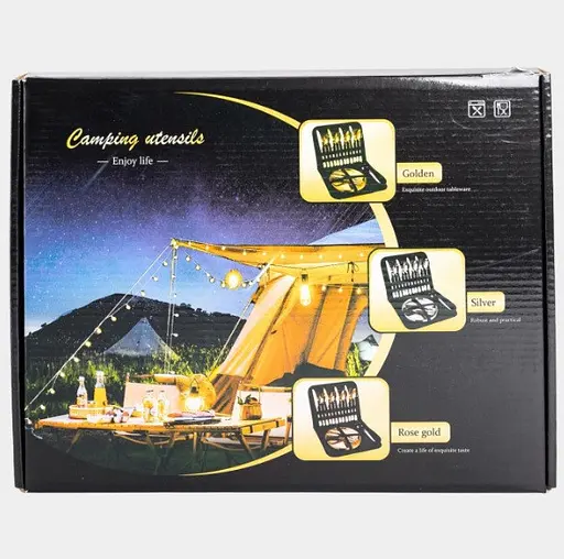 Набір туристичного посуду на 4 особи 24 предмети в чохлі з нержавійки Срібло - фото 6