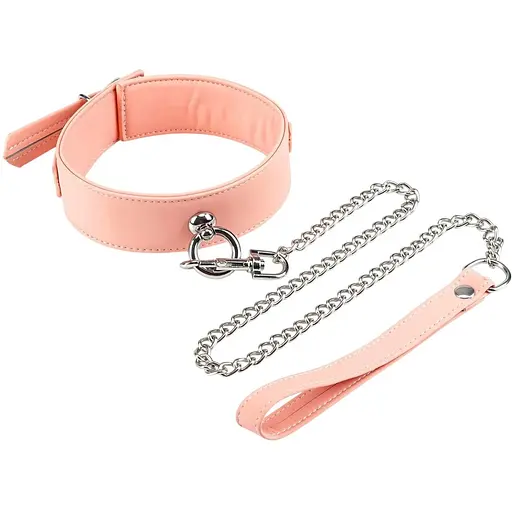 Нашийник з повідцем Liebe Seele Dark Candy Pink Collar with Leash рожевий