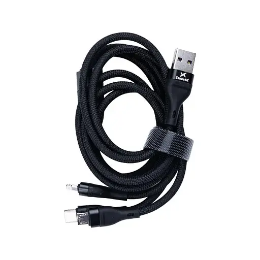 Універсальний зарядний кабель Smart X 3 в 1 Type-C/Micro-USB/Lightning (UR521) - фото 1