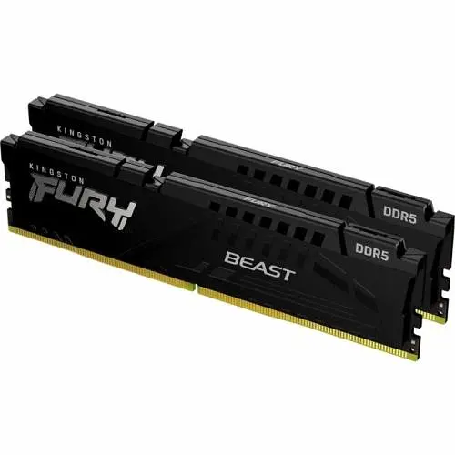 Пам'ять 32Gb x 2 (64Gb Kit) DDR5, 5600MHz, Kingston Fury Beast, Black, 36-38-38, 1.25V, з радіатором (KF556C36BBEK2-64) - фото 1