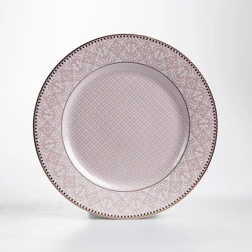 Столовий сервіз золотий на 6 персон 24 предмети набір порцелянових тарілок для сервірування столу сервіз тарілок Бежевий Yiwu HP-HK-A12 - фото 7