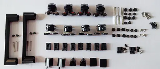 Дверь в нишу Mixxus Premium Diverse SD01-160x185-TR Black прозрачное стекло 5 мм MI6879, универсальная, прозрачная, черный матовый - фото 2