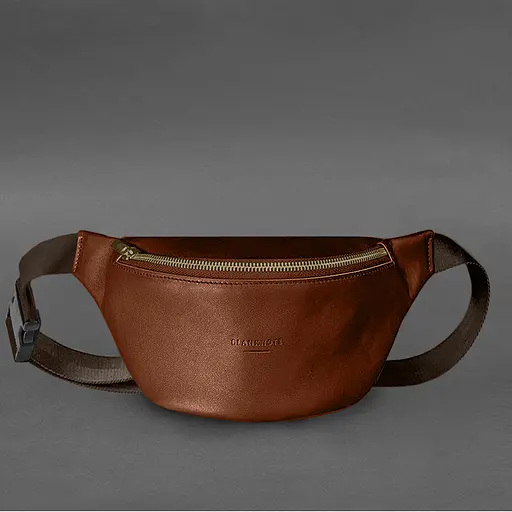 Шкіряна поясна сумка-бананка Kanny світло-коричнева - фото 6