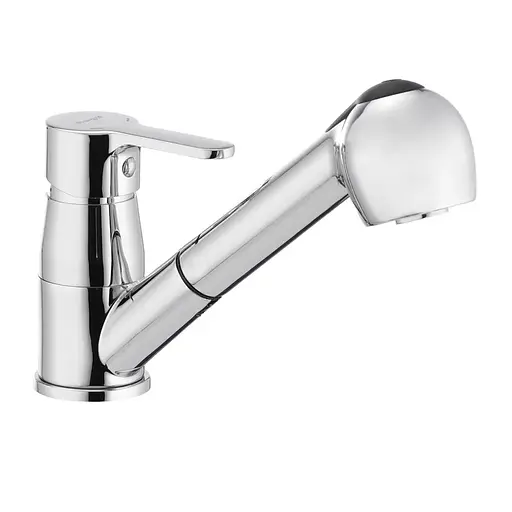 Смеситель для кухни с выдвижным изливом Ibergrif Square M14522 IB0028, Хром - фото 1