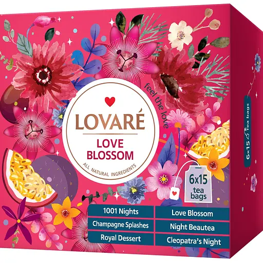 Уцінка. Чай асорті Lovare Love Blossom 180 г (90 шт. х 2 г)  