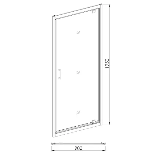 Душевые двери Eger 90x195 см распашные прозрачное стекло 5 мм профиль хром 599-028-90, прозрачный, хром - фото 2