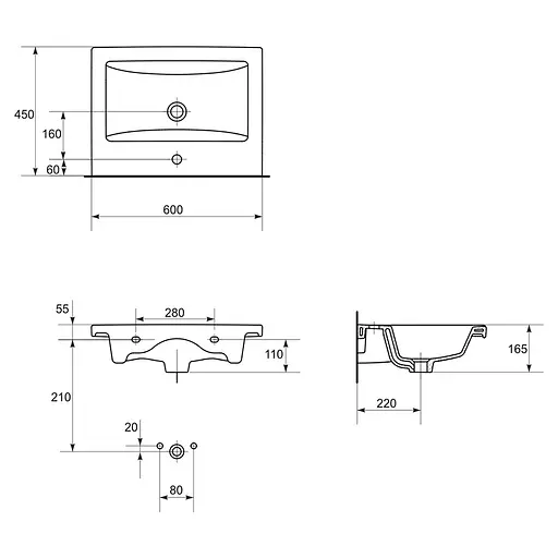 Умивальник меблевий Cersanit Como 60 см K32-011, K32-003, Білий - фото 2