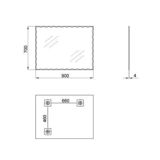 Дзеркало Lidz Wawel 140.07.12 (2) 700x900 настінне прямокутне LD78WA7090 - фото 2