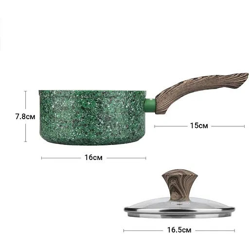 Ковш Fissman Malachite со стеклянной крышкой 1.4 л (4317) - фото 5