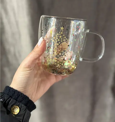 Набор чашек новогодних Vittora VT-5330-350 Праздник в чашке с двойным дном 350 мл Прозрачный 2 шт - фото 4