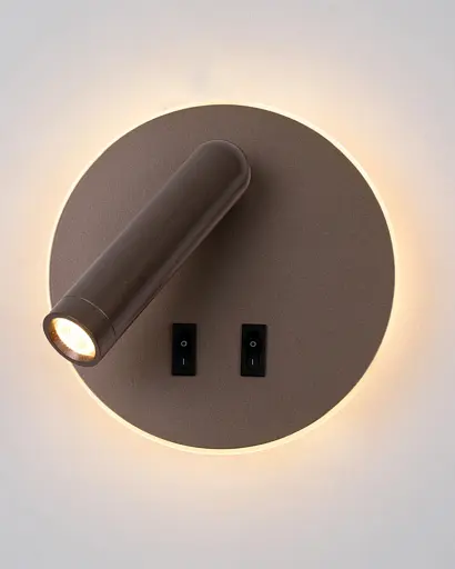 Бра, настінний світильник Italux WL-53742-1-CF Furla LED 2x8W 3000K 516Lm IP20 коричневий - фото 3