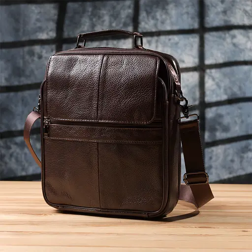 Ділова чоловіча сумка з натуральної шкіри Vintage 27,5х33х8 см sum0027513 - фото 9