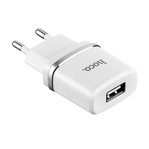 Адаптер сетевой Hoco C11 1USB 1 А блок питания белый 6957531047728 - фото 1