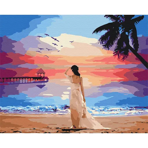 Картина по номерам Тропический рассвет Brushme 40х50 см разноцветная 000151992