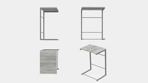 Столик Терри Ferrum-decor 650x440x330 Серый металл ДСП Бетон 16 мм (FRD-104668) - фото 7