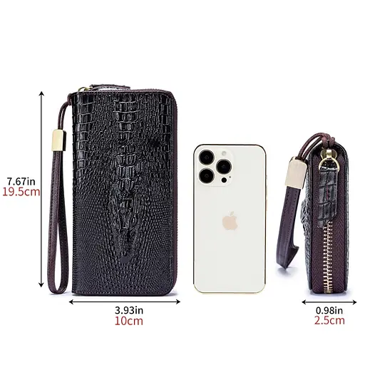 Кошелек логер кожаный с тиснением рептилия BULL 10х19.5х2.5 см acs0032228 - фото 4