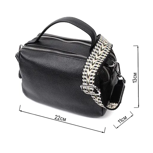 Сумка Vintage прямоугольная для женщин на два отделения из натуральной кожи 22х13х11 см sum0028993 - фото 3