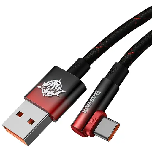 Кутовий кабель Baseus MVP 2 Elbow-shaped USB to Type-C 100 W 2 m (CAVP000520) чорно-червоний