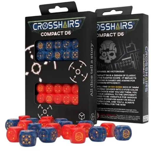 Набор кубиков Crosshairs Compact D6: Cobalt&Red (20 шт.) (STCA01) - фото 1