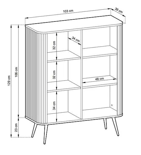 Комод Perfect Home Зова/Zova 2-дверный с золотыми ножками K103 Белый (PFH-091286) - фото 3
