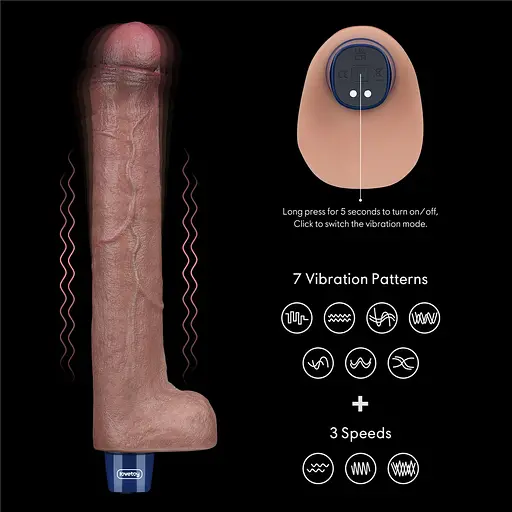 Вібратор Lovetoy Real Softee 10.5" 26.5 см коричневий - фото 12