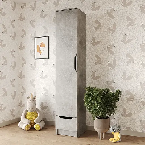 Пенал закрытый 1Д1Ш Лилу 40x40x210 см Бетон (MBS-1387)