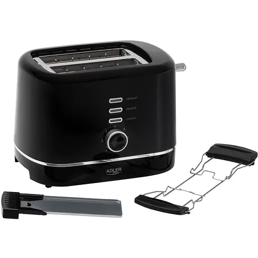 Тостер Adler AD 3224 black 850Вт/ 2 відділення/7 режимів підсмажування/розморожування/підігрів булок - фото 5