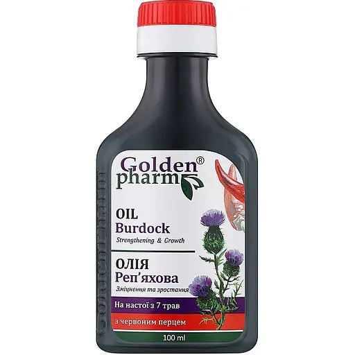 Масло репейное Golden Pharm с красным перцем 100 мл
