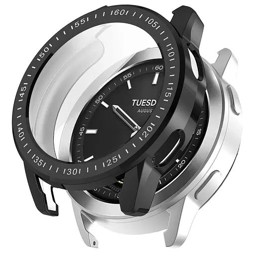 Комплект Tamister для годинника Xiaomi Mi Watch Color 2 чорний (чохол + силіконовий ремінець 22 мм) - фото 3