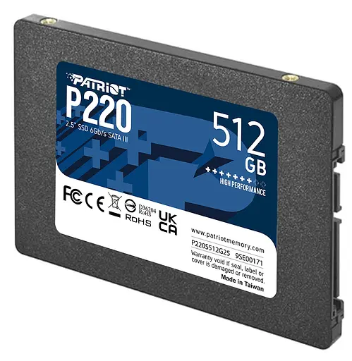 Накопичувач SSD 512GB Patriot P220 2.5 SATAIII TLC (P220S512G25) - фото 2
