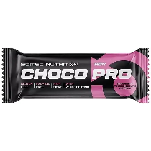 Батончик Scitec Nutrition Choco Pro, 50 грам - Білий шоколад-полуниця