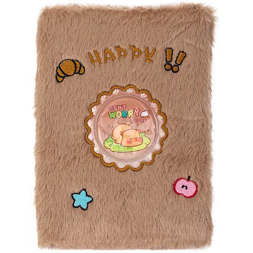 Блокнот плюшевий ZiBi Kids Line Capybara 14, А5 80 аркушів у клітинку, в асортименті (ZB.700035)