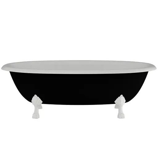 Ванна отдельностоящая матовая Amdcon Olmpa 180x90 черная из литого камня белые ножки OLMPA_180_nzhk_BLACK_MAT Черный матовый - фото 8