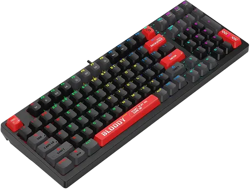 Клавіатура A4Tech S98 Bloody Red RGB Black - фото 3