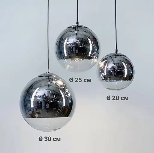 Підвісний світильник з срібним напиленням Ø 30 см | Line F | Арт. AA320-300 SL - фото 5